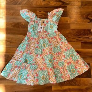 Finding Foxtale Girl's‎ Dress Size 7 Floral Ruffle Sleeve Tiered Summer vacation